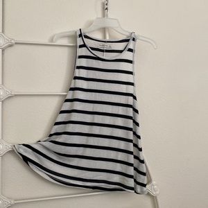 Abercrombie & Fitch Tan Top Black & White Ribbed Over-Sized SZ S NWOT